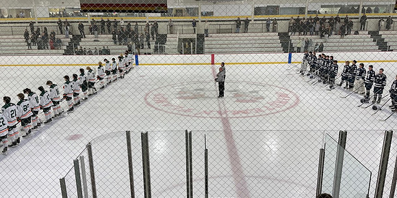 January 18, 2025 - Hiller Boys Hockey defeated Medway 16-seconds into overtime 4 to 3 with a game-clinching goal by Will Iantosca.