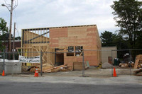 July 24, 2011 - Good progress is being made on the new Hillers Cleaners building on Main Street.© Dick Bartlett