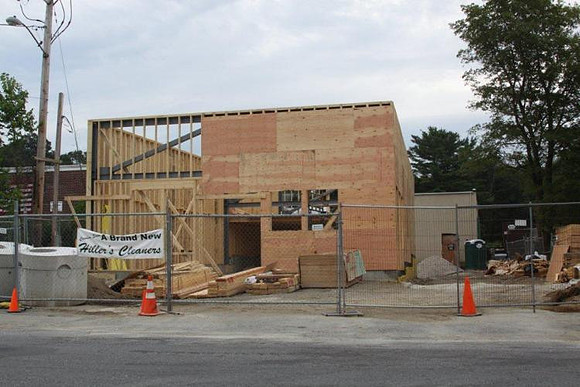 July 24, 2011 - Good progress is being made on the new Hillers Cleaners building on Main Street.© Dick Bartlett