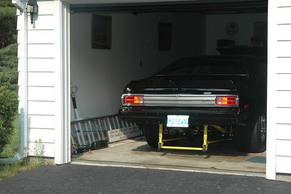 July 22, 2011 - Paul Annunziata's 1975 Plymouth Duster awaits transport to its new home. Stayed tuned to HCAM News next week to learn where the custom-built super car is headed.© Michelle Murdock