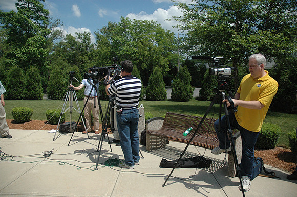 It appears to be some kind of outdoor shoot.