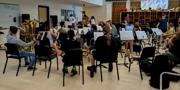 20th annual Hopkinton Community Summer Band rehearses for a Concert on the Common with a world premiere new piece of music.