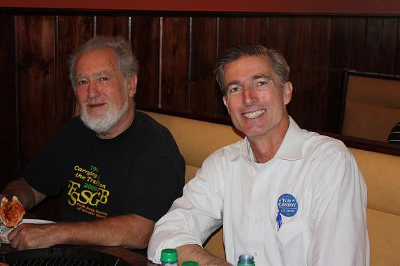 July 29, 2011 - Democratic Candidate for US Senate Tom Conroy stops by Bill's Pizza today as one of the stops on his town-to-town walk across the state.© MIchelle Murdock