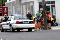 July 24, 2011 - . A bicyclist was in an accident at Main and Cedar Streets at about 11 AM; one person was transported to the hospital.© Dick Bartlett