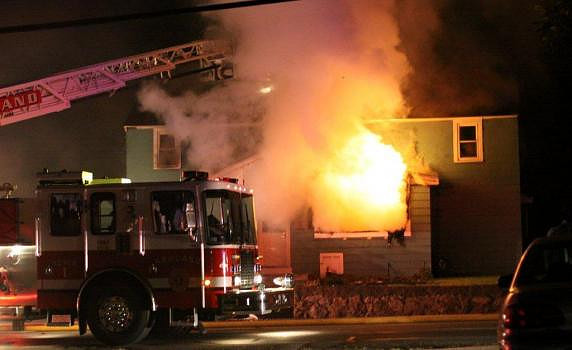July 23, 2012 - Hopkinton firefighters responded to Ashland on mutual aid for this two alarm fire on Union Street at about 10 PM.© Dick Bartlett
