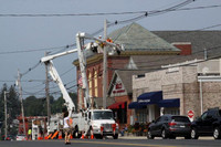 July 21, 2011 - NStar crews were changing some wiring in front of the town hall on a hot July day.© Dick Bartlett
