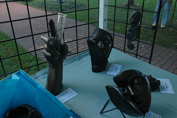 Hopkinton artist Michael Alfano had a booth at the 38th Annual Polyarts Festival.